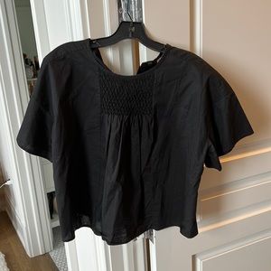 Everlane cotton smocked top